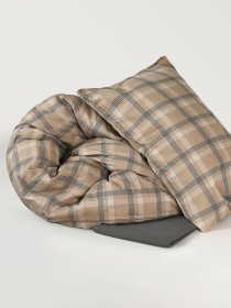 Пододеяльник "Тартан" из натурального вареного сатина MBM MY HOME модель BL-DC-07/08 GRAY/BEIGE Фото