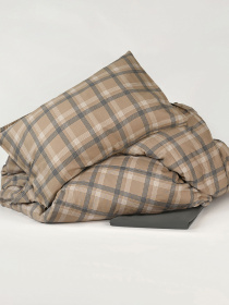 Пододеяльник "Тартан" из натурального вареного сатина MBM MY HOME модель BL-DC-07/08 GRAY/BEIGE Фото