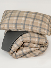 Пододеяльник "Тартан" из натурального вареного сатина MBM MY HOME модель BL-DC-07/08 GRAY/BEIGE Фото