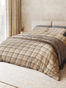 Пододеяльник "Тартан" из натурального вареного сатина MBM MY HOME модель BL-DC-07/08 GRAY/BEIGE Фото