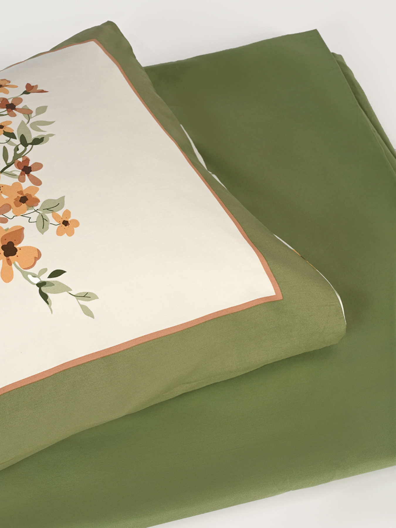 Простынь "Цветочное поле" из натурального сатина MBM HOME модель BL-FS-03/04 GREEN Фото