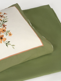 Простынь "Цветочное поле" из натурального сатина MBM HOME модель BL-FS-03/04 GREEN Фото