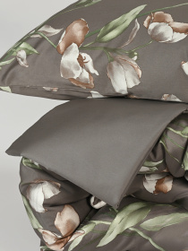 Простынь "Весенний цвет" из натурального сатина MBM MY HOME модель BL-FS-05/06 GRAY Фото