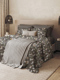 Простирадло "Весняний цвіт" з натурального сатину MBM HOME модель BL-FS-05/06 GRAY Простирадло "Весняний цвіт" з натурального сатину MBM HOME модель BL-FS-05/06 GRAY Фото