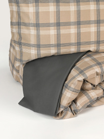 Простынь "Тартан" из натурального вареного сатина MBM MY HOME модель BL-FS-07/08 GRAY Фото