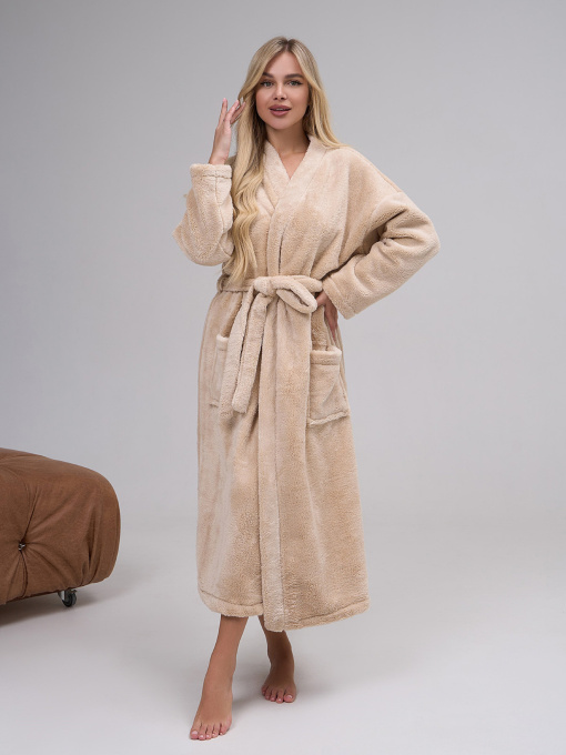 Халат ISSA Plus Модель 14867_бежевый Фото