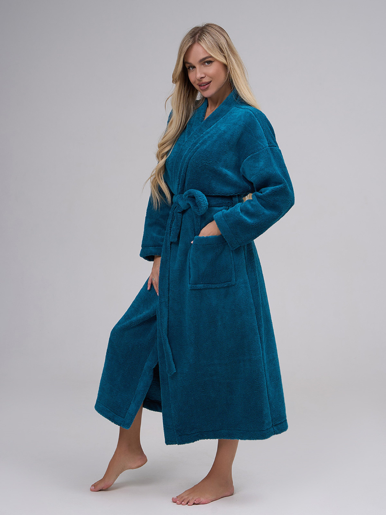 Халат ISSA Plus модель 14867_зеленый Фото