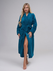 Халат ISSA Plus модель 14867_зеленый Фото