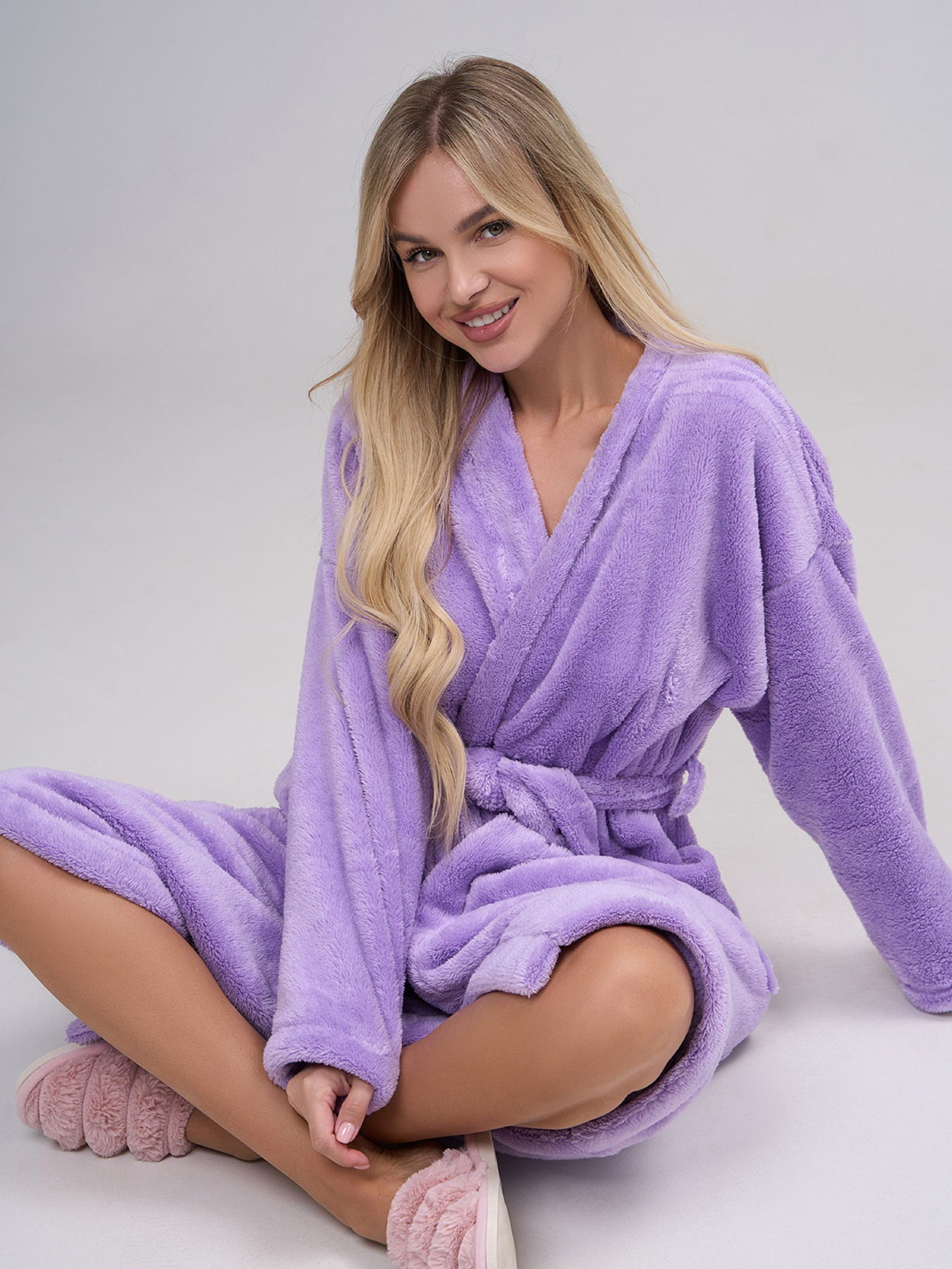 Халат ISSA Plus модель 14867_сиреневый Халат ISSA Plus модель 14867_сиреневый Фото