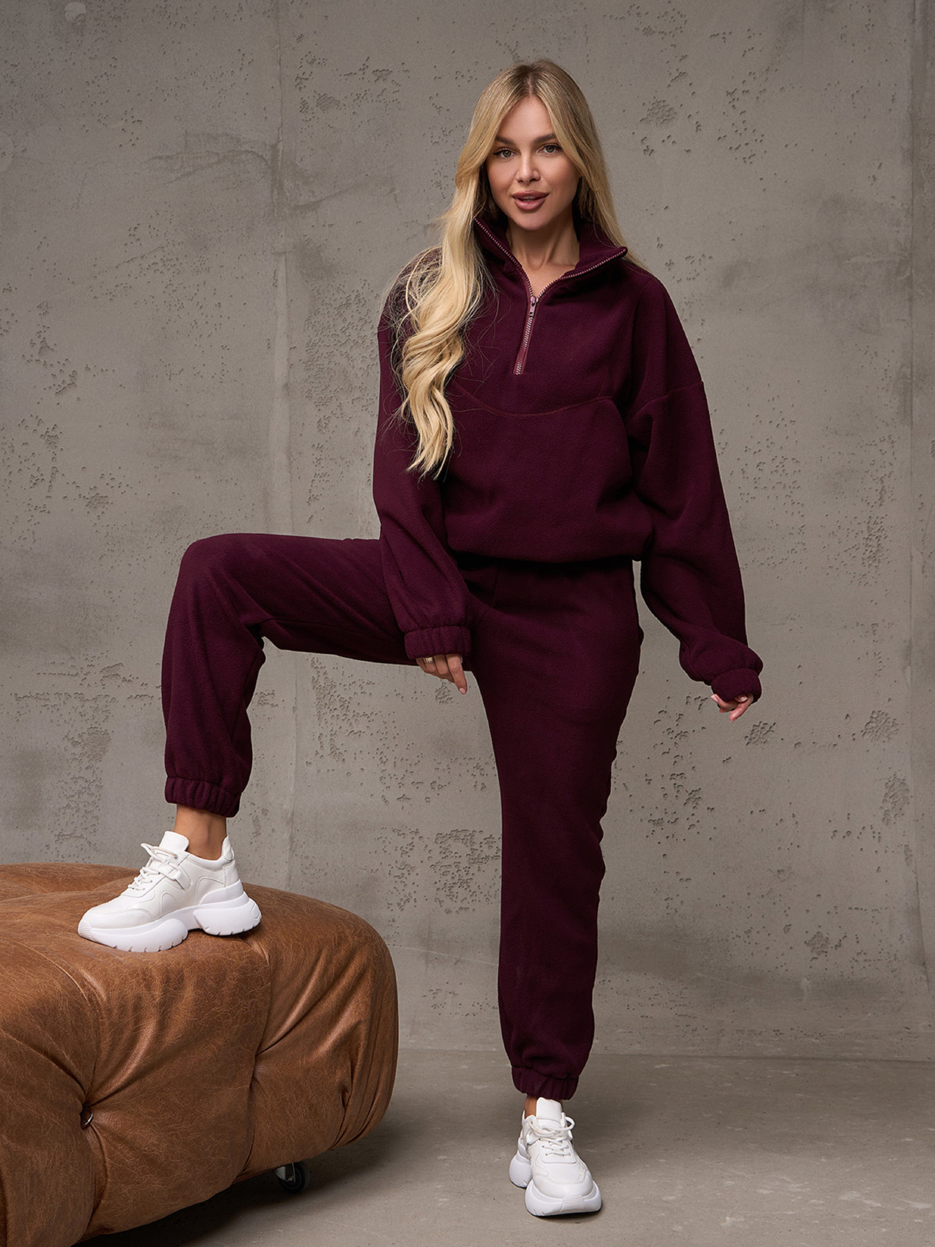 Повседневный костюм ISSA Plus модель 13637_темно_бордовый Фото