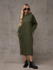 Платье миди ISSA Plus модель 12131_хаки Фото