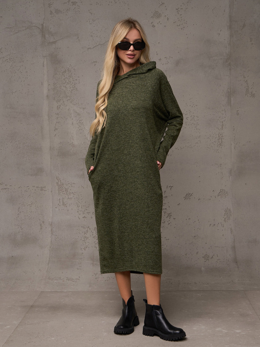 Платье миди ISSA Plus модель 12131_хаки Фото