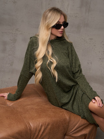 Платье миди ISSA Plus модель 12131_хаки Фото