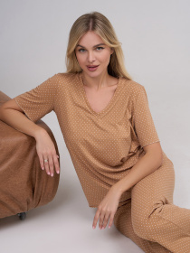 Пижама ISSA Plus модель 14884_бежевый Фото