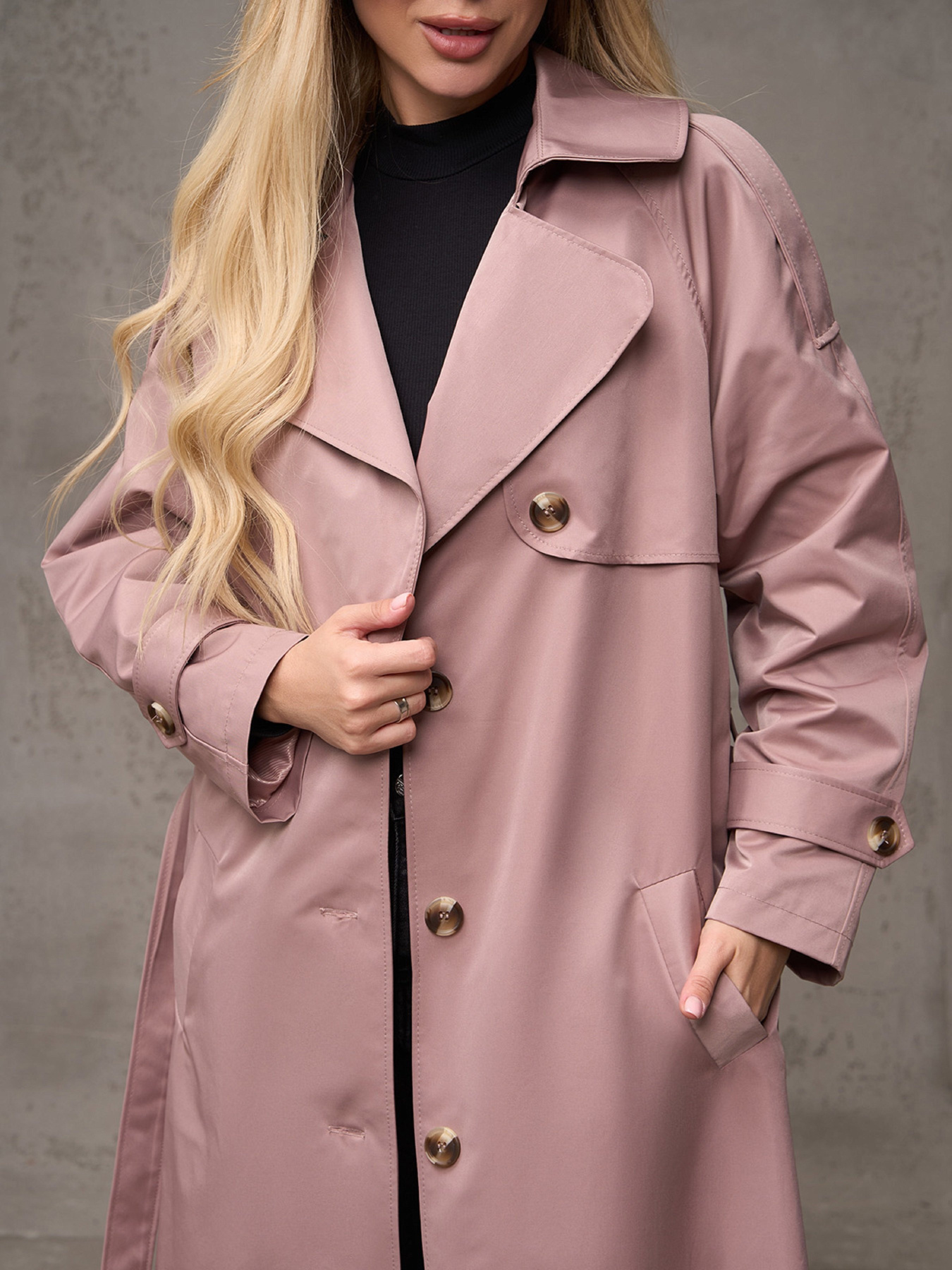 Тренч ISSA Plus модель 14886_бежевый Фото