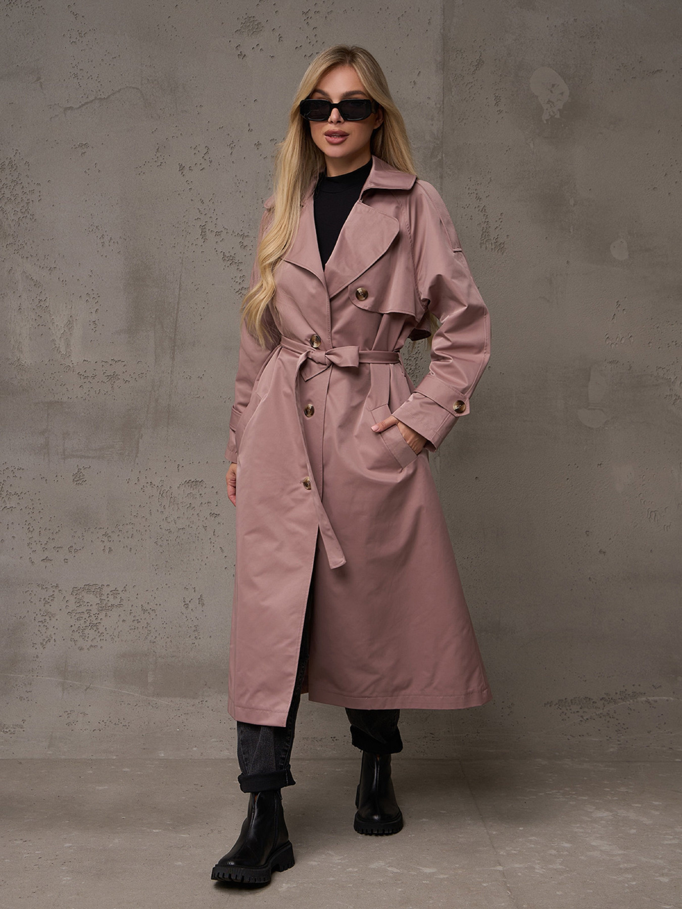 Тренч ISSA Plus модель 14886_бежевый Фото