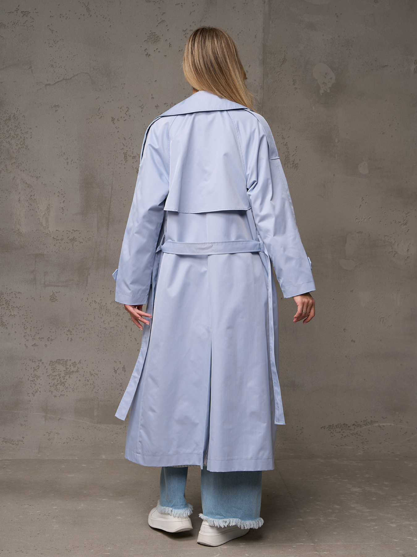 Тренч ISSA Plus модель 14886_голубой Фото