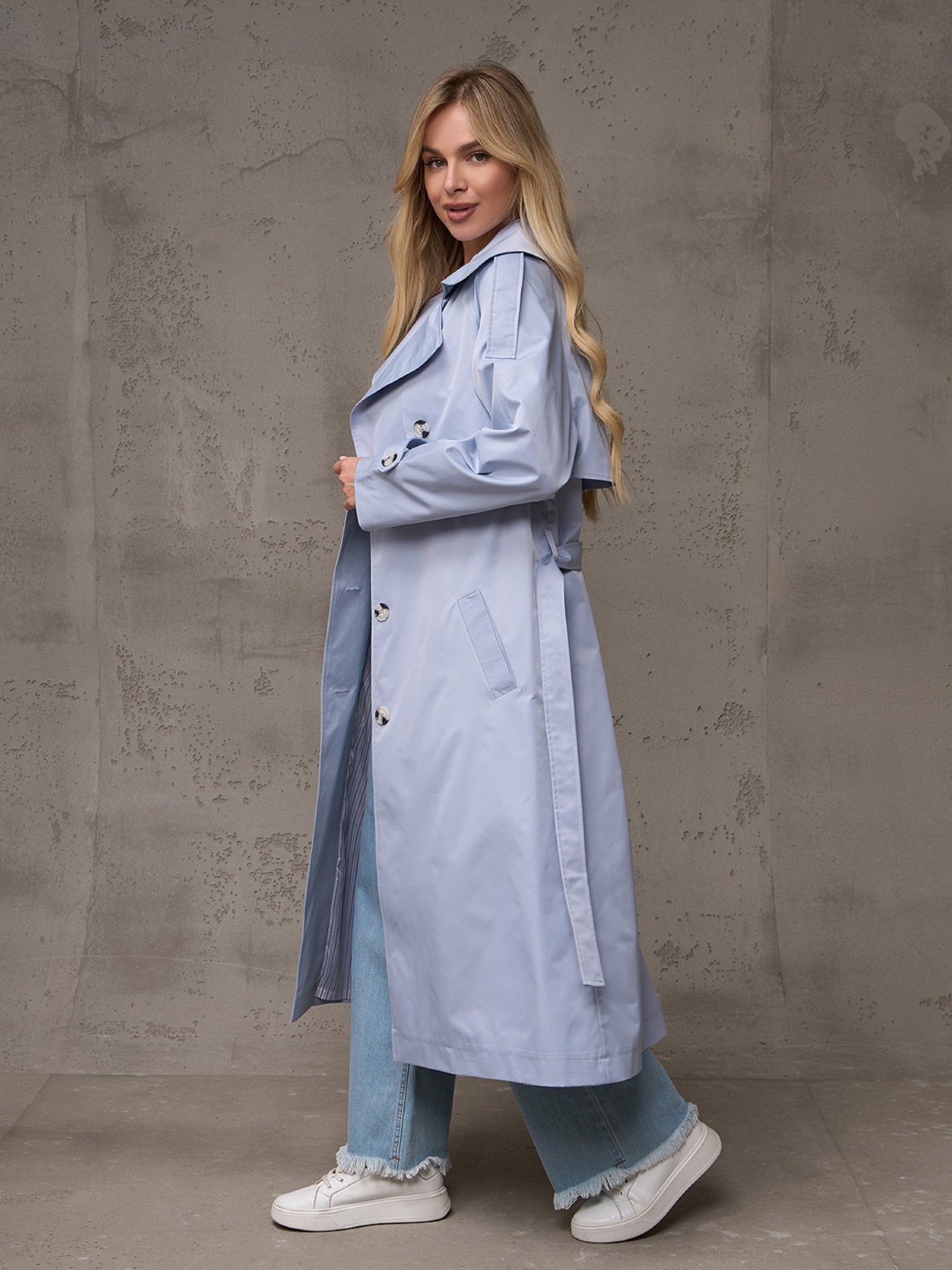 Тренч ISSA Plus модель 14886_голубой Тренч ISSA Plus модель 14886_голубой Фото