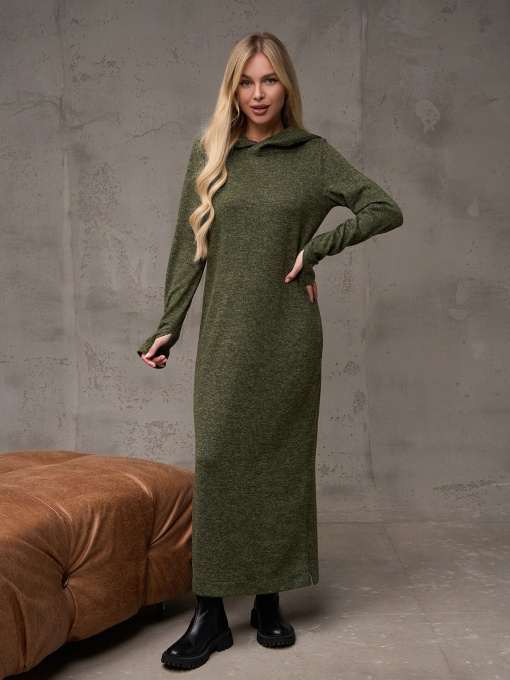 Платье макси ISSA Plus модель 14887_хаки Фото