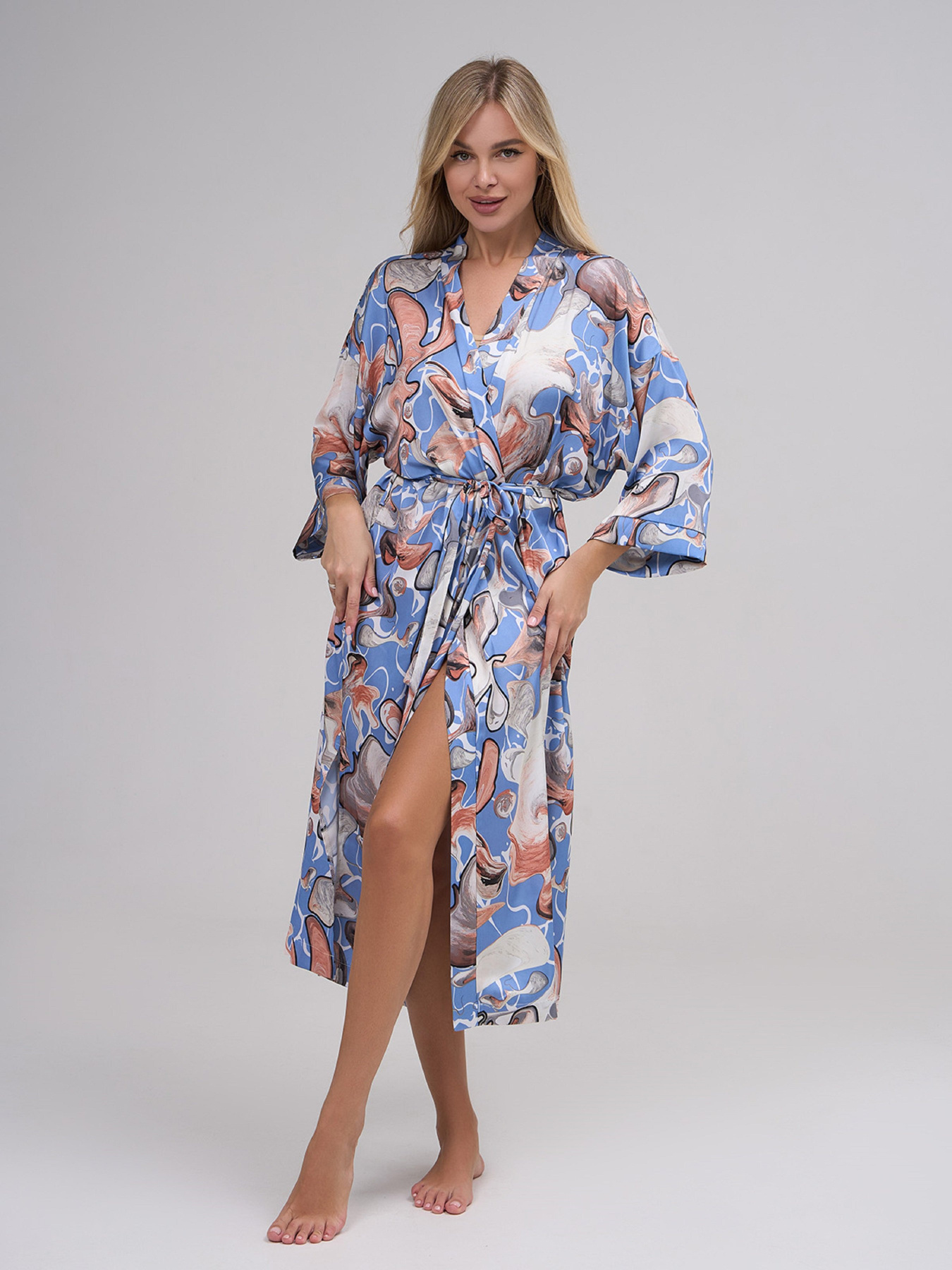 Халат ISSA Plus модель 14890_мультиколор Фото