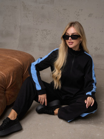 Повсякденний костюм ISSA Plus модель 14891_черный_голубой Повсякденний костюм ISSA Plus модель 14891_черный_голубой Фото