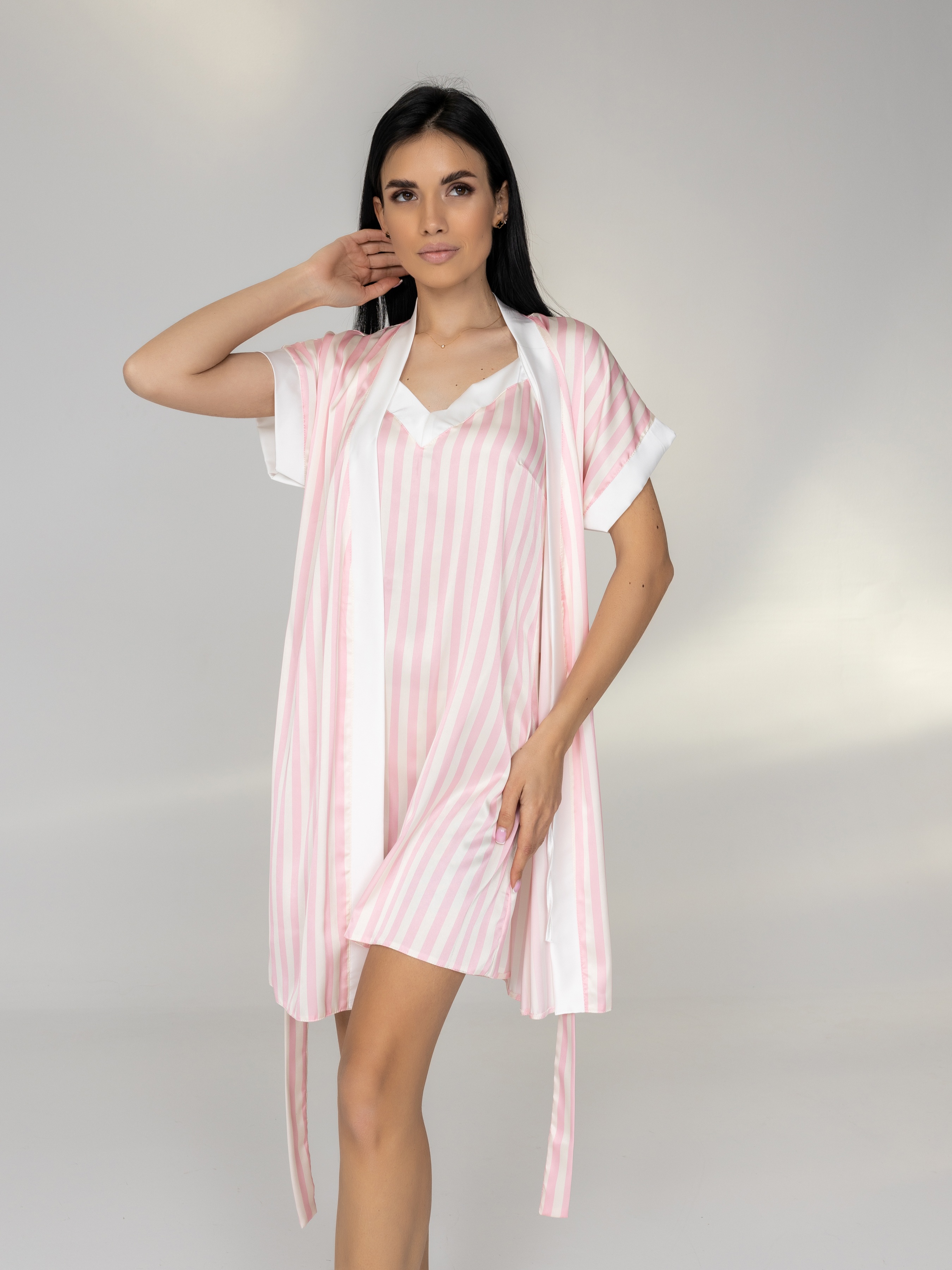 Жіночий Домашній костюм MiaNaGreen  (2470) колір рожевий, матеріал шовк