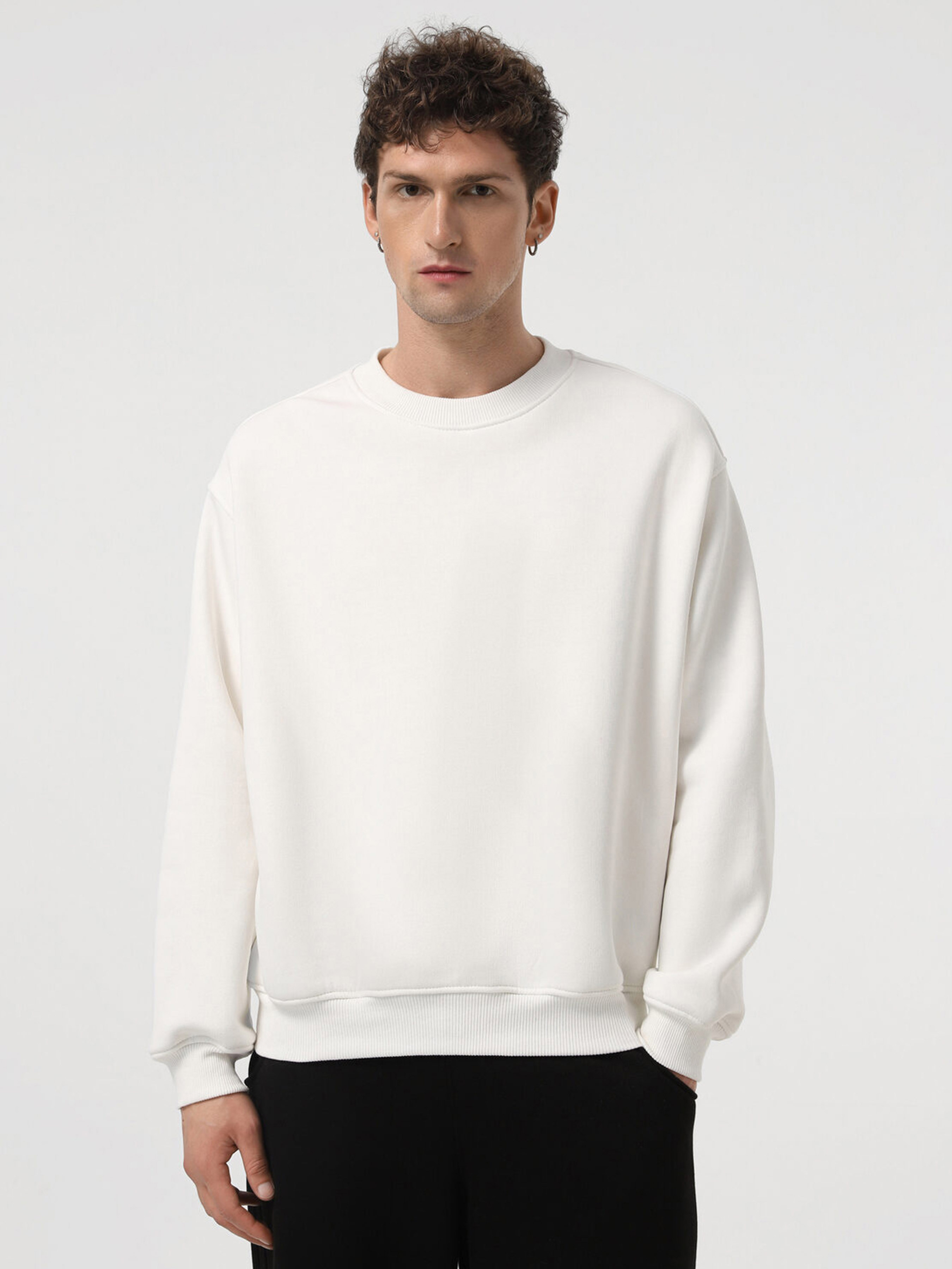 Чоловіче Худі та світшоти IJ  (sweatshirt550-milk) колір молочний, матеріал фліс IJ - купити в Україні