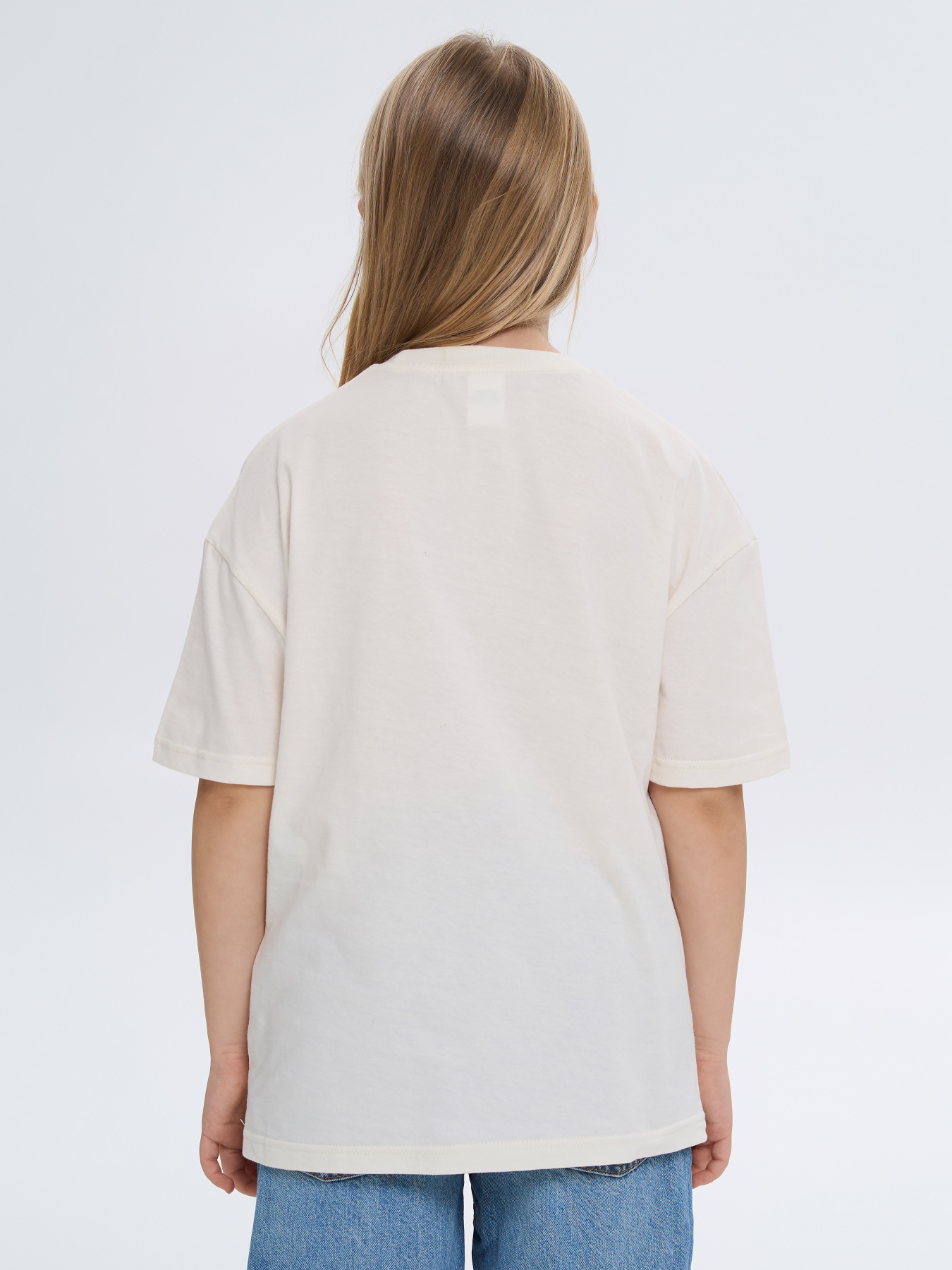 Футболка дитяча однотонна молочна модель 240250_milk Фото