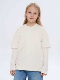 Футболка дитяча однотонна молочна модель 240250_milk Фото