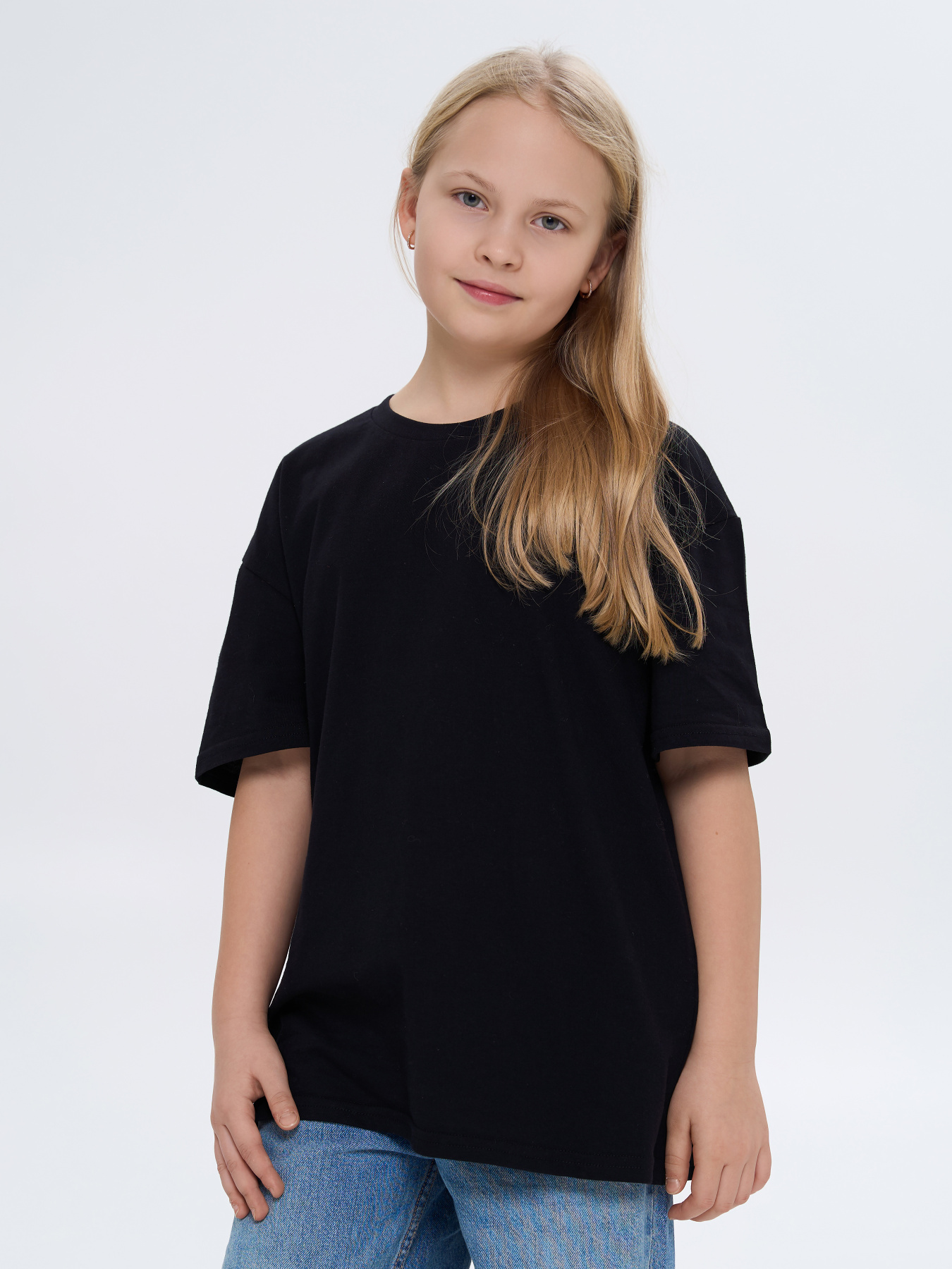 Футболка дитяча однотонна чорна модель 240250_black Фото