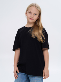Футболка детская однотонная чёрная модель 240250_black Фото
