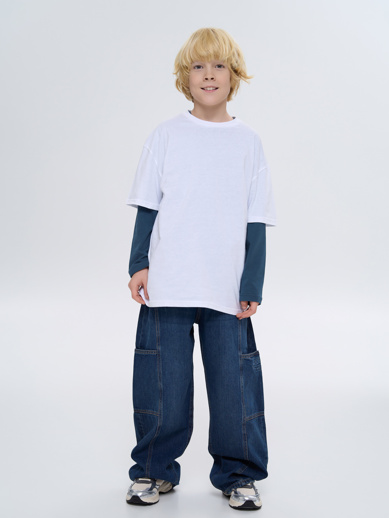 Футболка дитяча однотонна біла модель 240250_white Фото