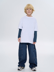 Футболка дитяча однотонна біла модель 240250_white Фото