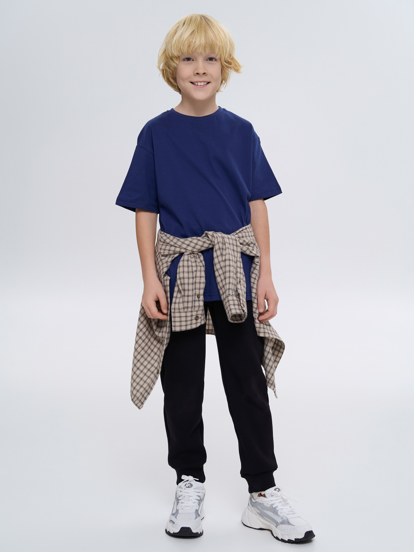 Футболка дитяча однотонна синя модель 240250_evening_blue Фото