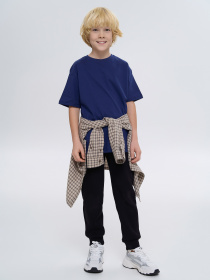 Футболка дитяча однотонна синя модель 240250_evening_blue Фото