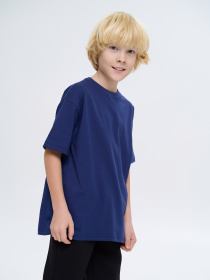 Футболка дитяча однотонна синя модель 240250_evening_blue Фото