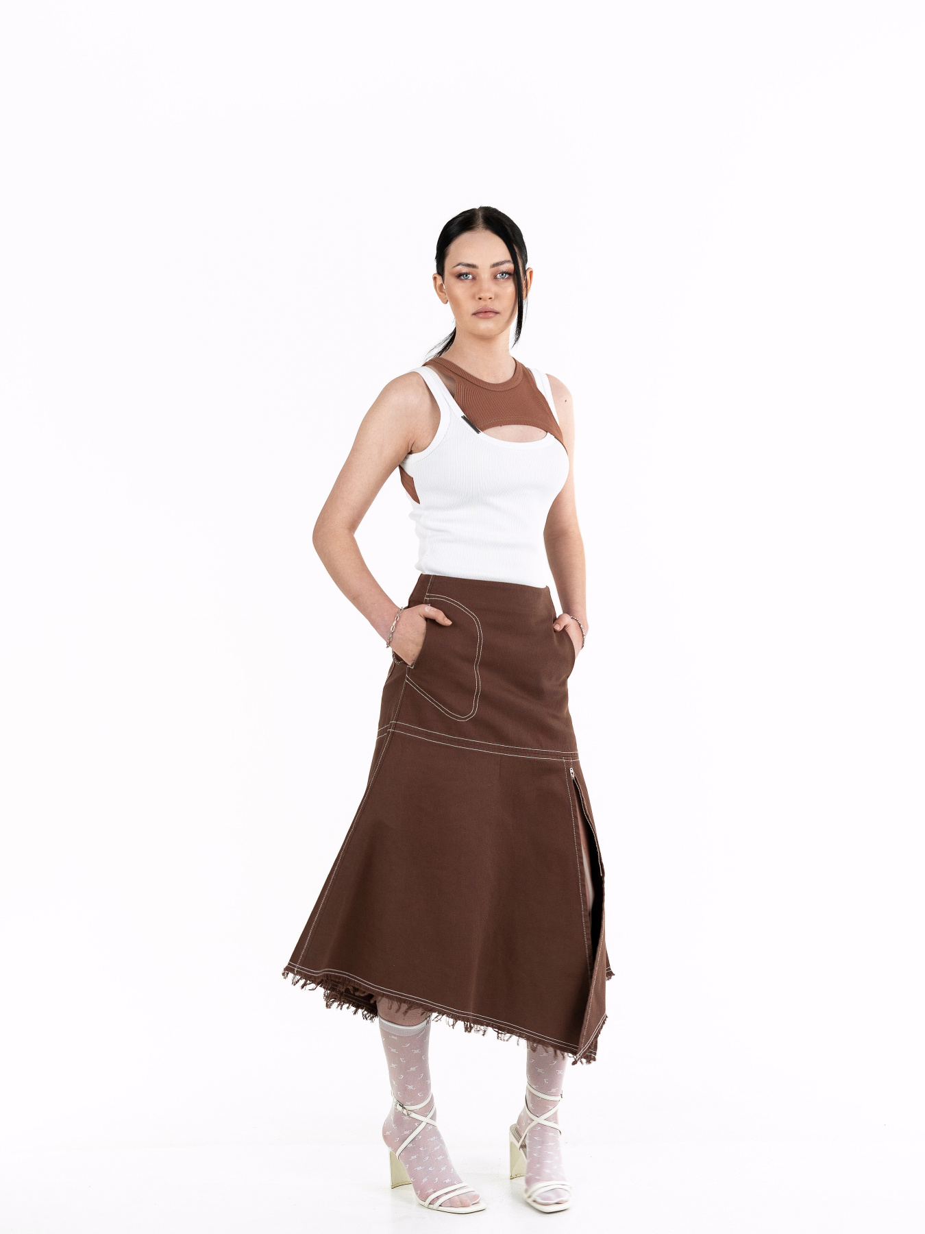 Юбка миди 7/11 Seven Eleven модель SE25SkAsm_Br Фото