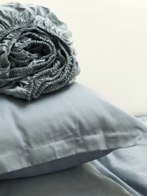 Наволочка класична сіро-блакитна Cozy модель 7992068 Фото