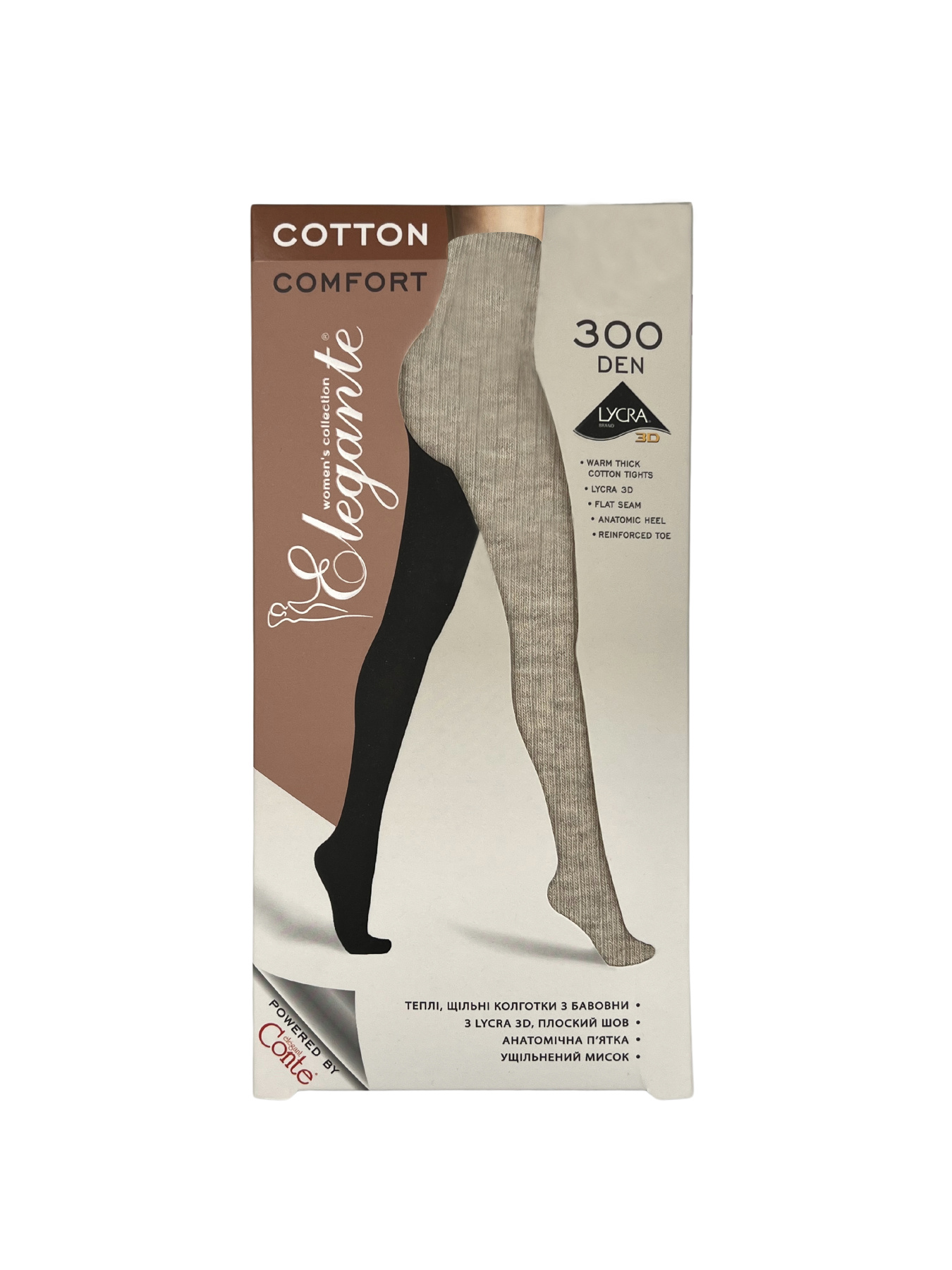 Колготи Elegante Cotton 300 рубчик модель EL Cotton 300/1 Фото