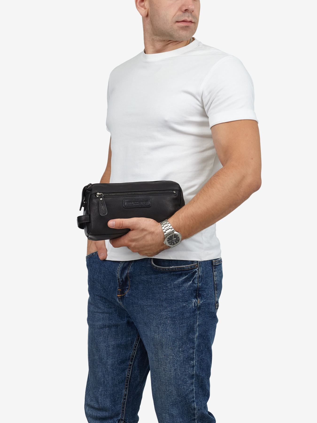 Несесер чоловічий шкіряний середній косметичка HillBurry Hill Burry модель 2000000058702 Фото