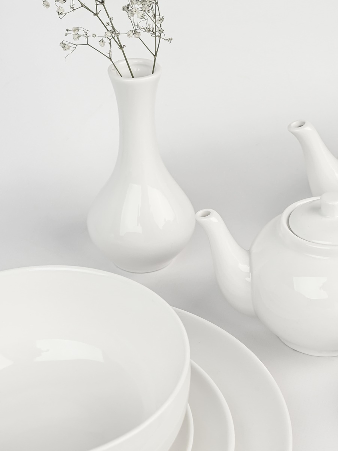 Ваза для цветов фарфоровая "Жемчужина" белая MBM MY HOME модель DH-FLOWERS-30 WHITE Фото