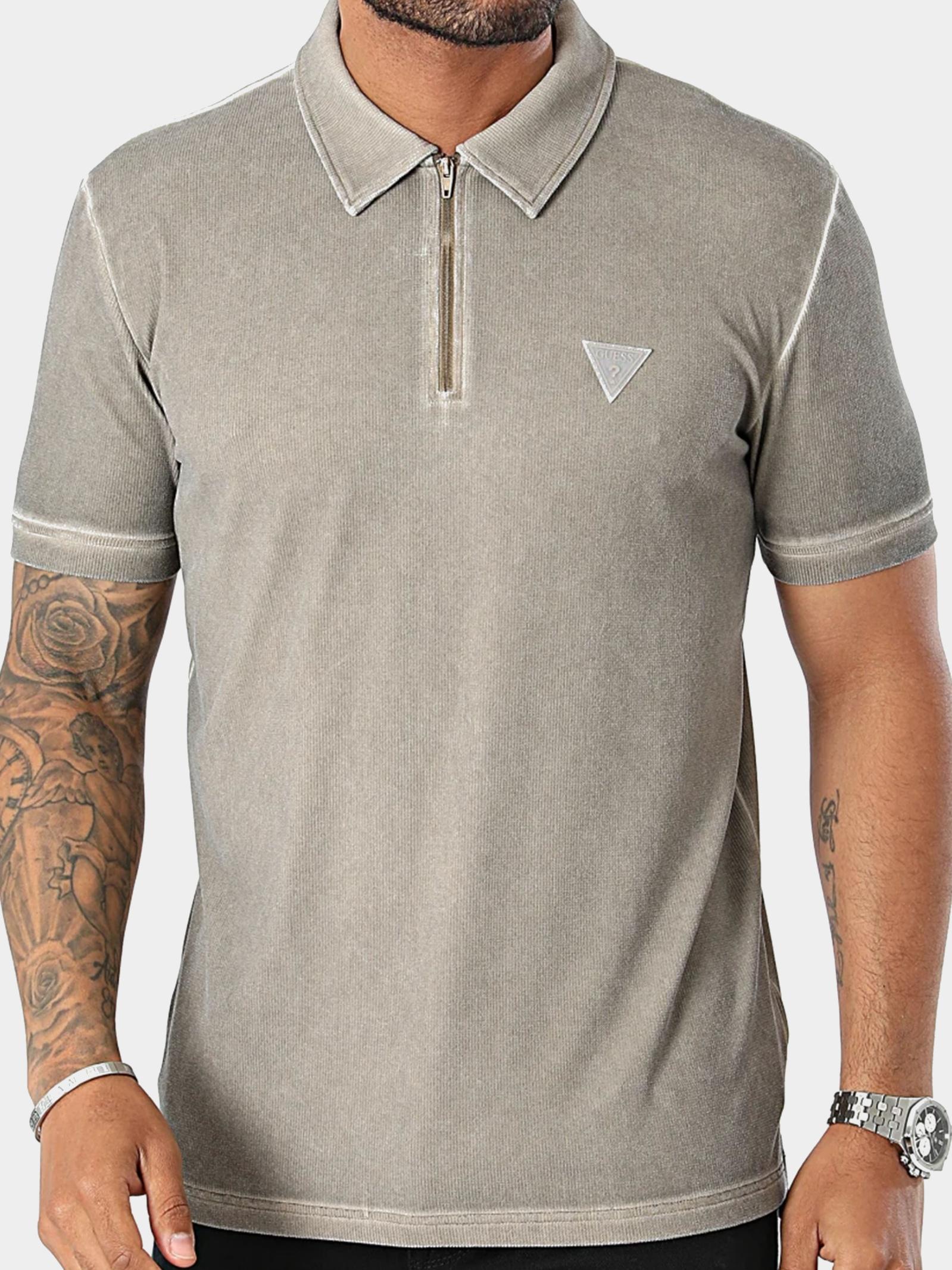 Guess Shorts Z4YP00 KCB70 - Pantaloncini Uomo In Beige, Taglio Diritto, Chiusura Con Zip E Bottone - 4