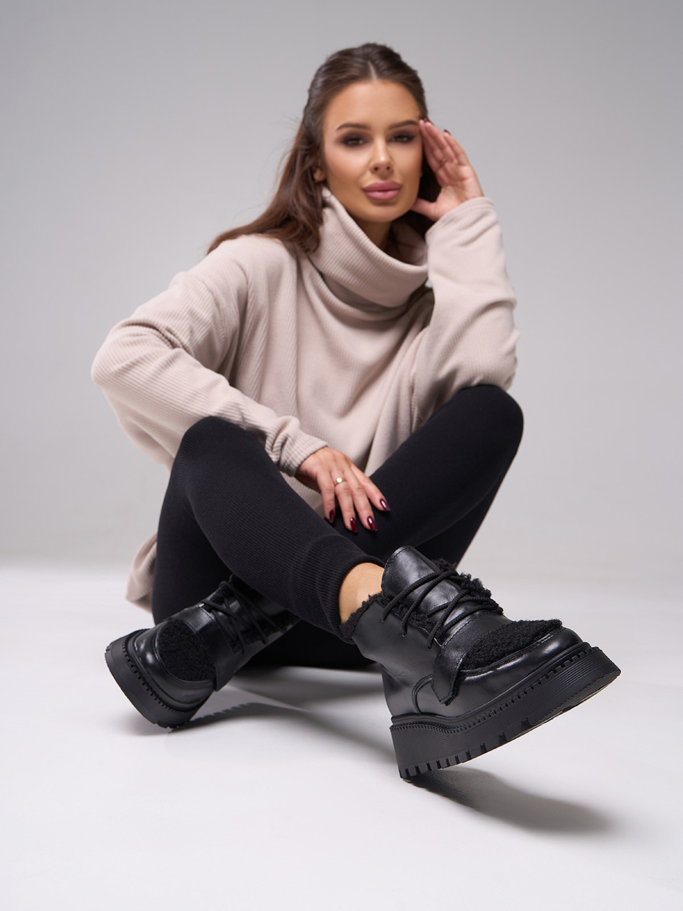 Ботинки ISSA Plus модель OB2-552_черный Фото