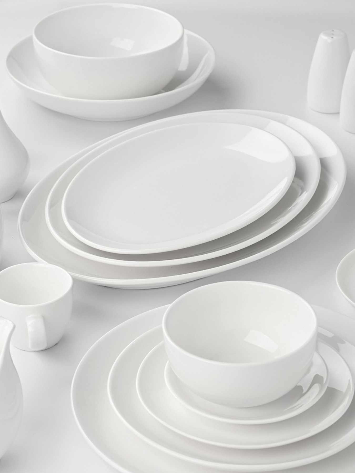 Тарілка овальна "Перлина" біла MBM MY HOME модель KP-93 WHITE Фото