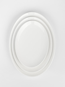 Тарілка овальна "Перлина" біла MBM MY HOME модель KP-93 WHITE Фото