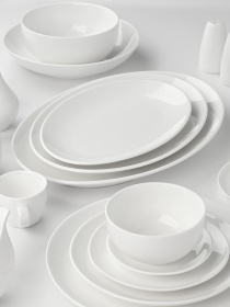 Тарілка овальна "Перлина" біла MBM MY HOME модель KP-93 WHITE Фото