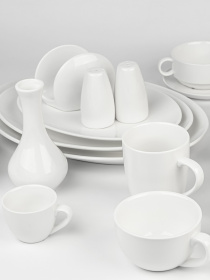 Тарілка овальна "Перлина" біла MBM HOME модель KP-93 WHITE Фото