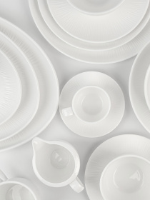 Тарілка овальна "Промінь" біла MBM MY HOME модель KP-110 WHITE Фото