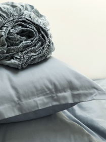 Простирадло на резинці сіро-блакитне Cozy модель 8008973 Фото