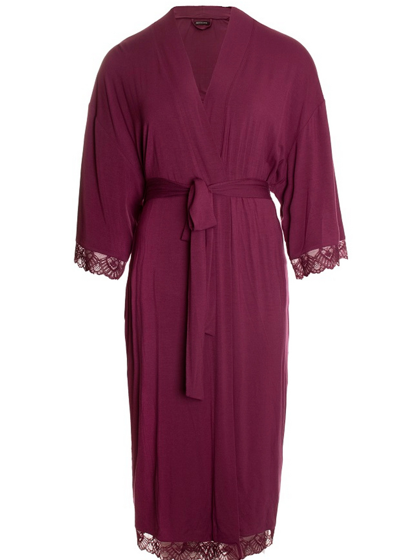Халат Pretty You London Bamboo Lace модель Bamboo-Lace-Kimono-Bordeaux Фото